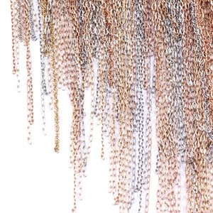 Detail view of links on Woven and Fringy All Chains Necklace by Martin Bernstein