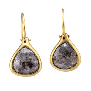 Front-facing view of Carbon Diamond Earbob Earrings by Lola Brooks.