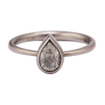 Grey Teardrop Diamond Ring