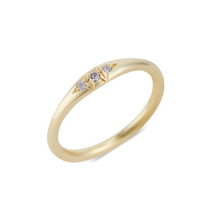 
            
                Load image into Gallery viewer, Angled view of Mansa Ring with light brown diamonds by Dan-Yell.
            
        