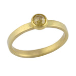Rose Cut Round Yellow Diamond Ring