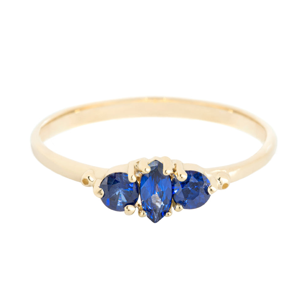Front-facing view of Abby Blue Sapphire Ring by Ruta Reifen.