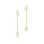 Small Pearl Gold Drop Earrings