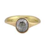 Sage Grey Oval Diamond Ring