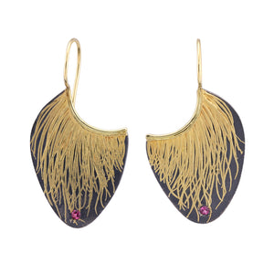 Front-facing view of 282 Stillness Drop Earrings by Edna Madera