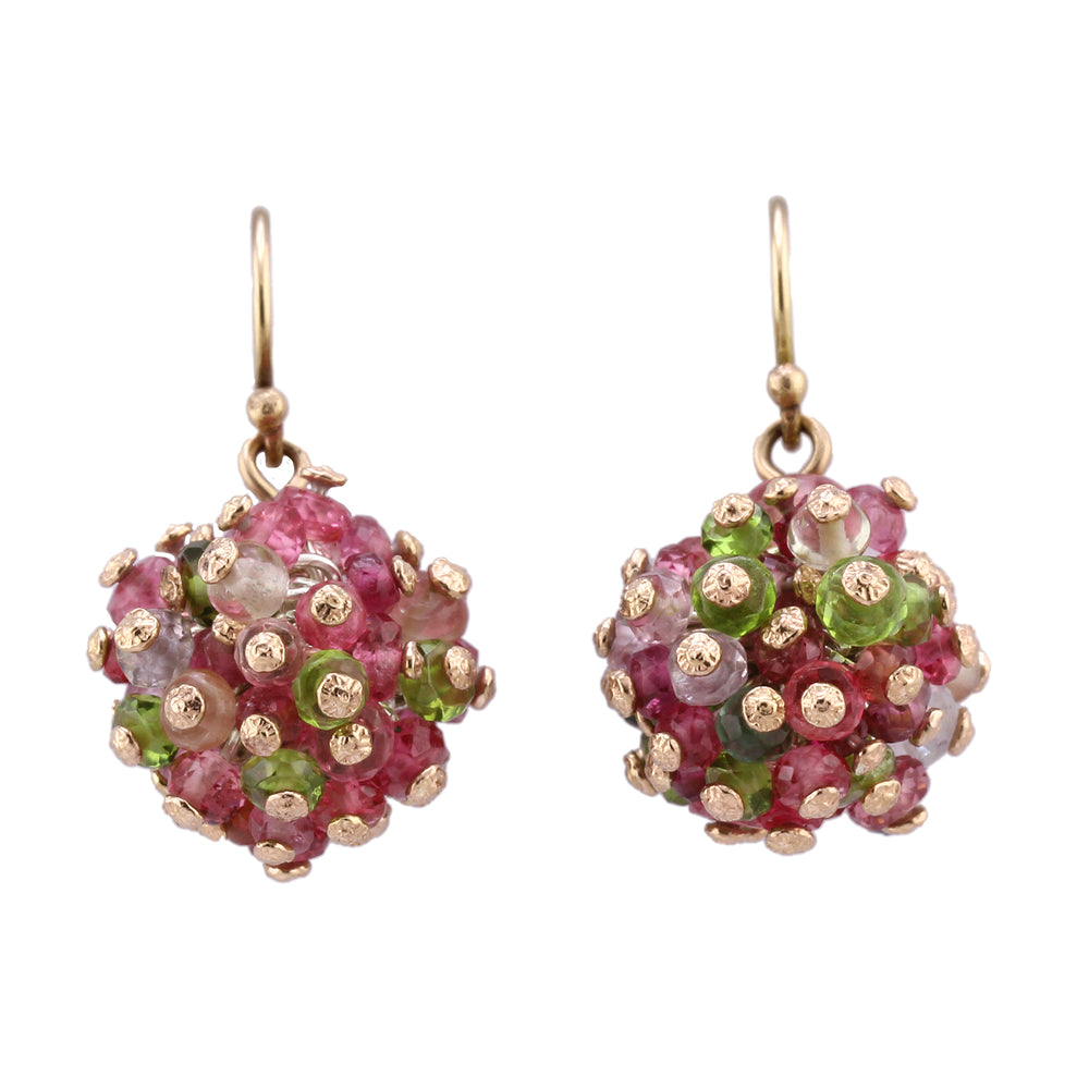 Front-facing view of Allium Spring Earrings by Stephen Dove.