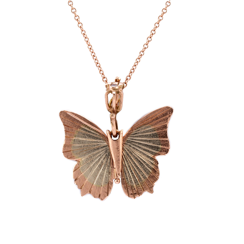 Detail view of Rose Gold Tawny Raja Necklace by James Banks.