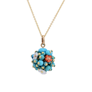 
            
                Load image into Gallery viewer, Front-facing view of Allium Turquoise and Coral Charm by Stephen Dove
            
        