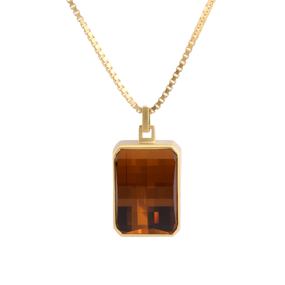 Detail view of Pixelated Citrine Pendant by Lola Brooks