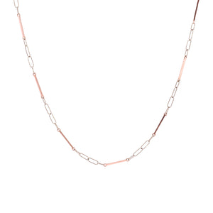 
            
                Load image into Gallery viewer, Detail view of Bennett Necklace in rose/white gold by Matthew Klahn
            
        