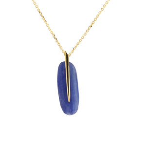 
            
                Load image into Gallery viewer, Detail view of Small Feather Pendant with Kyanite by Rachel Atherley
            
        