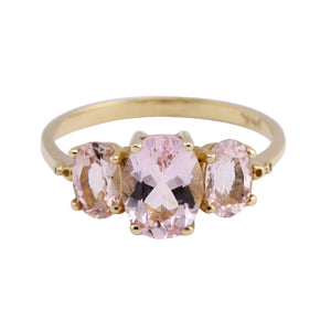 
            
                Load image into Gallery viewer, Front-facing view of Oval the Moon Ring with morganite by Ruta Reifen
            
        