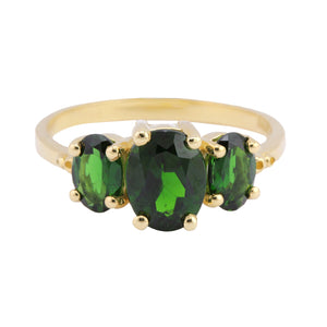 
            
                Load image into Gallery viewer, Front-facing view of Oval the Moon Ring with emeralds by Ruta Reifen
            
        