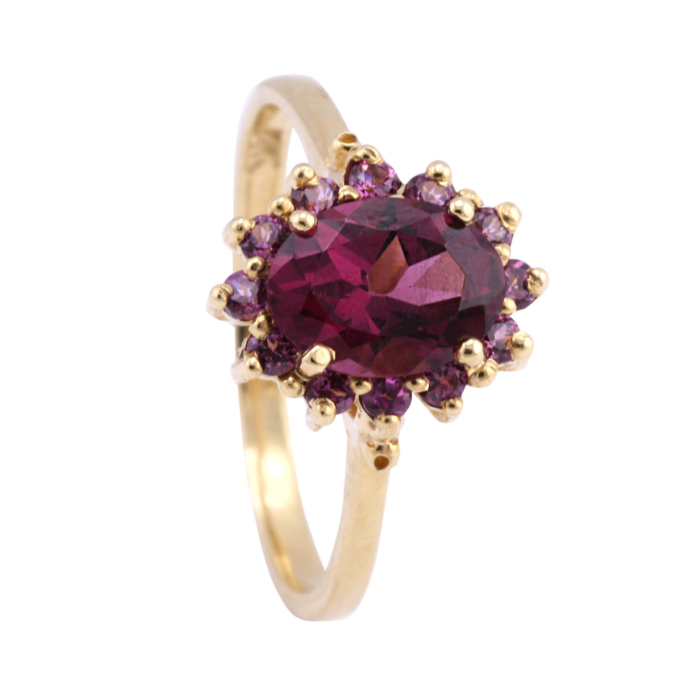
            
                Load image into Gallery viewer, Angled view of Spectacol Ring with garnets by Ruta Reifen
            
        