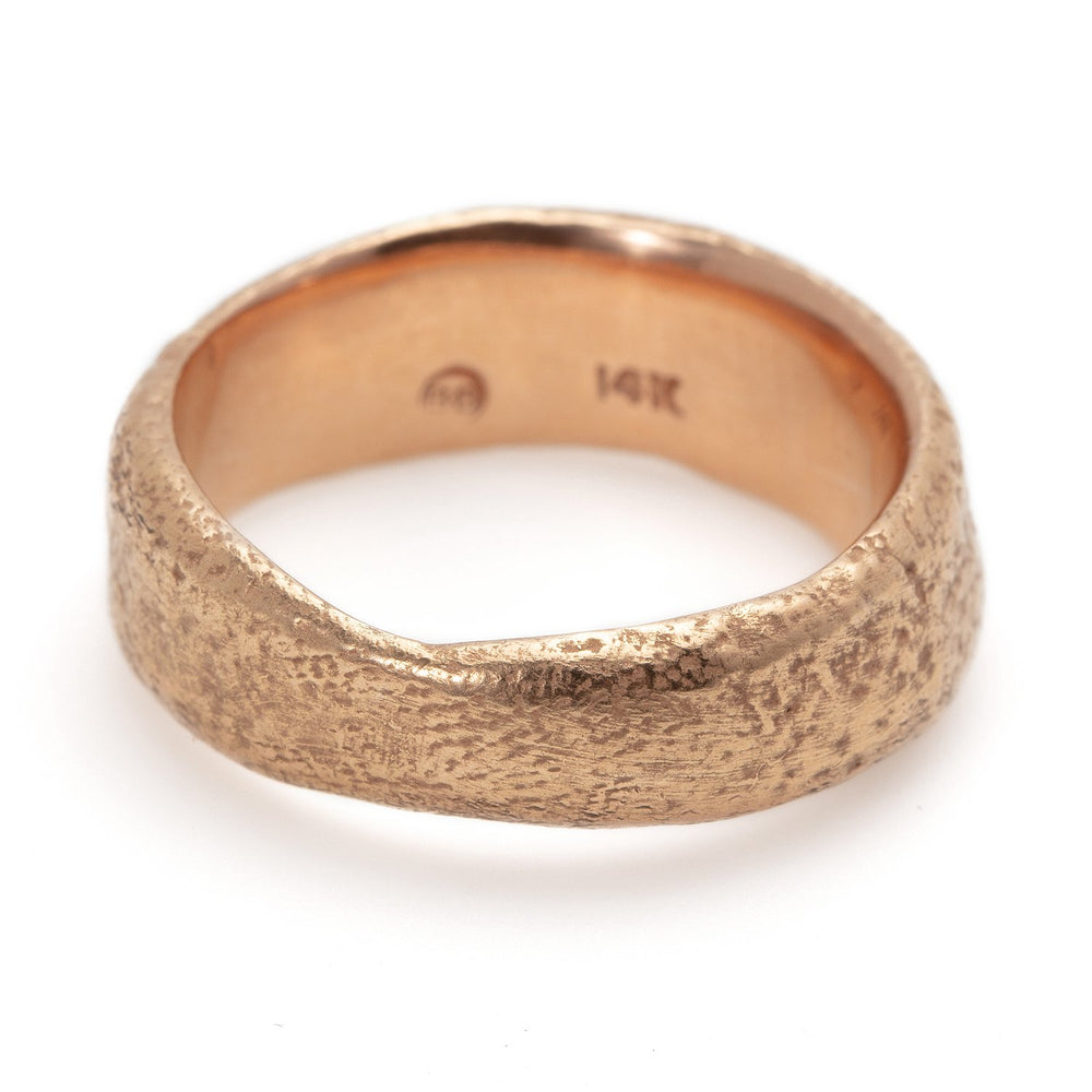 Wide Molten Band in rose gold by Betsy Barron Jewellery