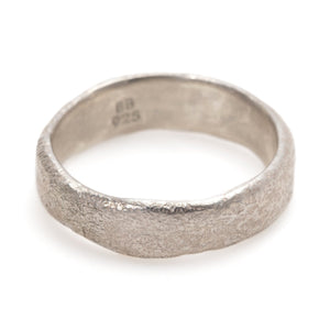 
            
                Load image into Gallery viewer, Front-facing view of Wide Molten Band in sterling silver by Betsy Barron Jewellery
            
        