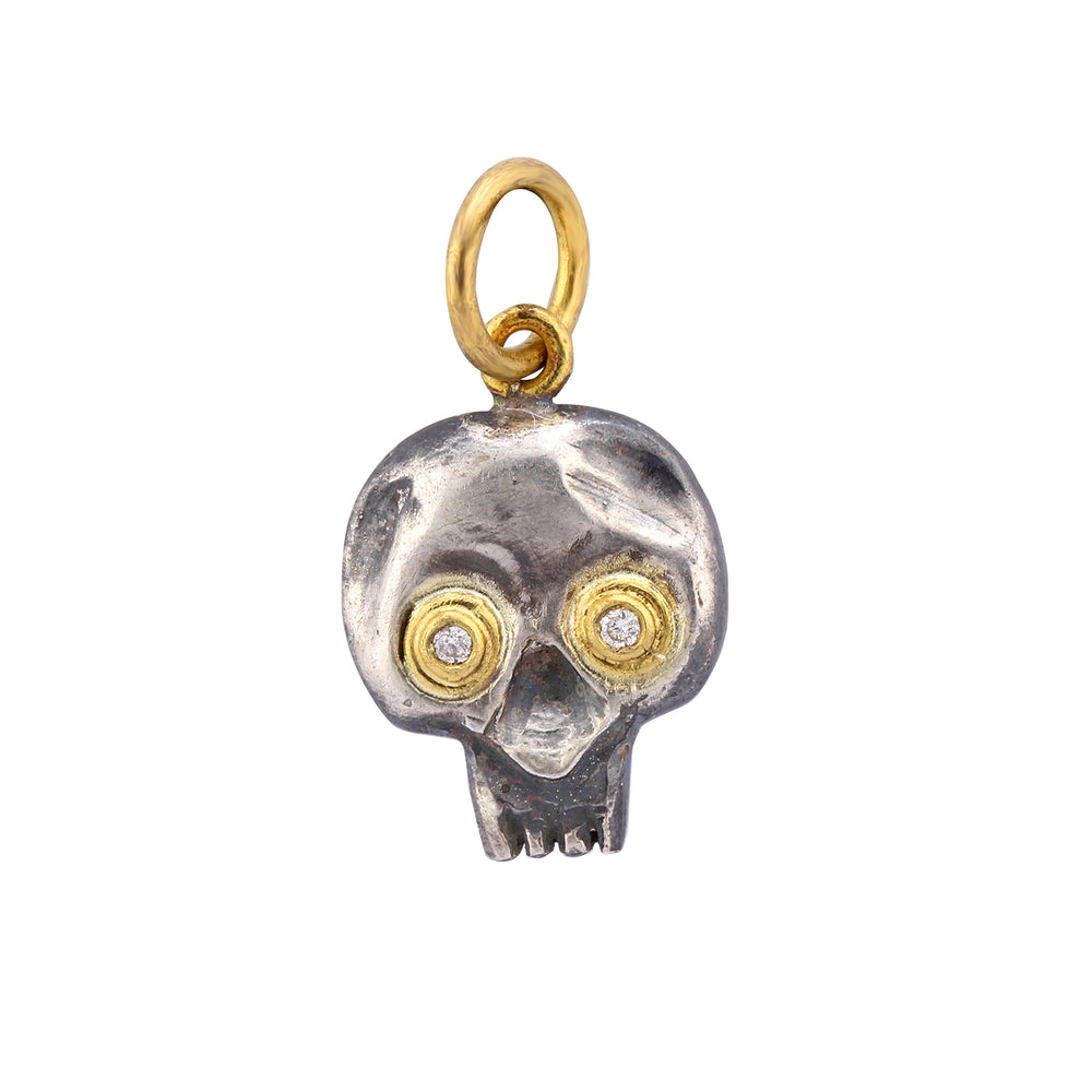 Diamond Eyes Skull Charm