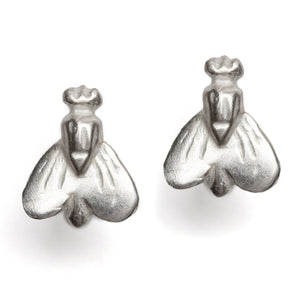 Petite Abeille earrings by Betsy Barron in sterling silver