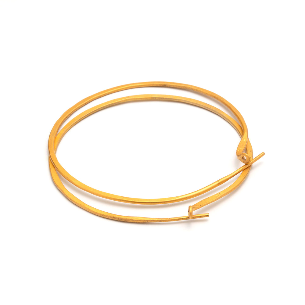
            
                Load image into Gallery viewer, Stacked pair of large gold vermeil Sofie Albertsen Round Hoops
            
        