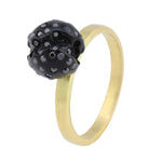 Whitby Jet Ball Top Cocktail Ring