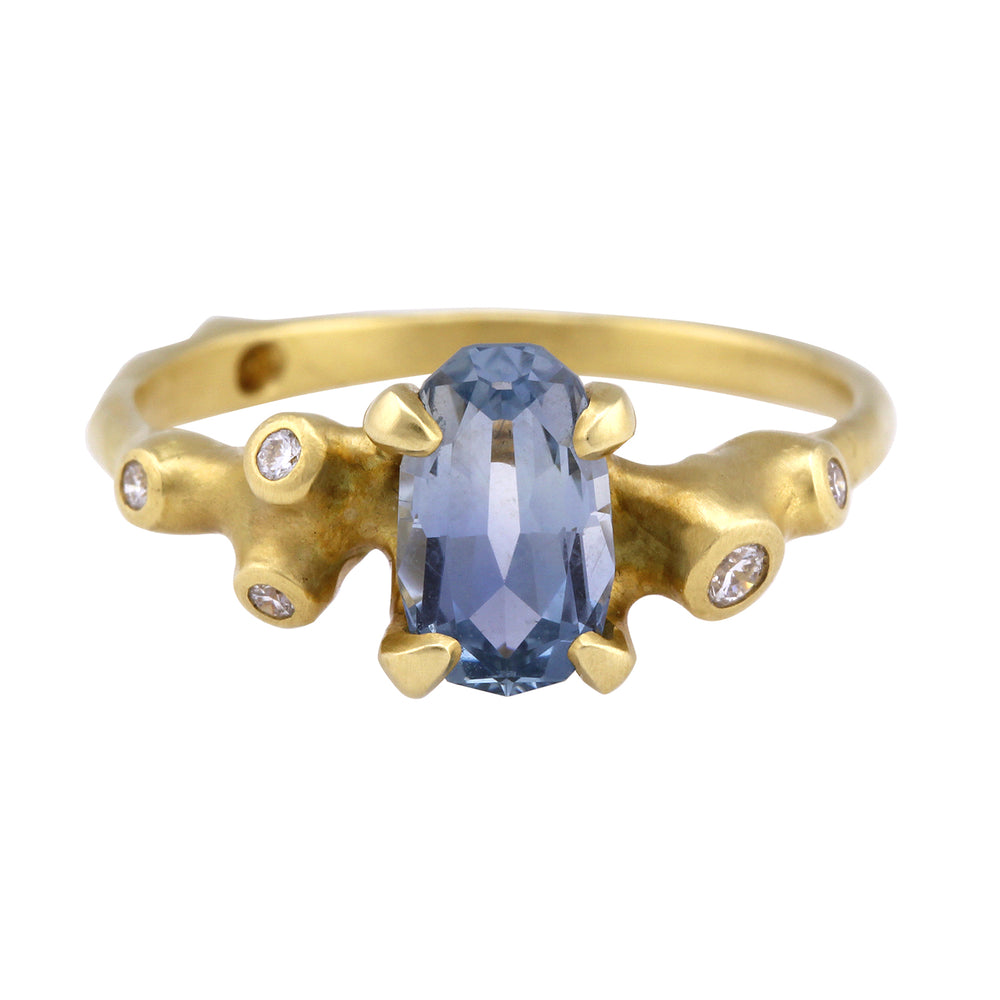 Blue Sapphire Cluster Ring by Johnny Ninos