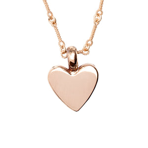 Detail view of Small Classic Heart Necklace - Rose, by Betsy Barron Jewellery