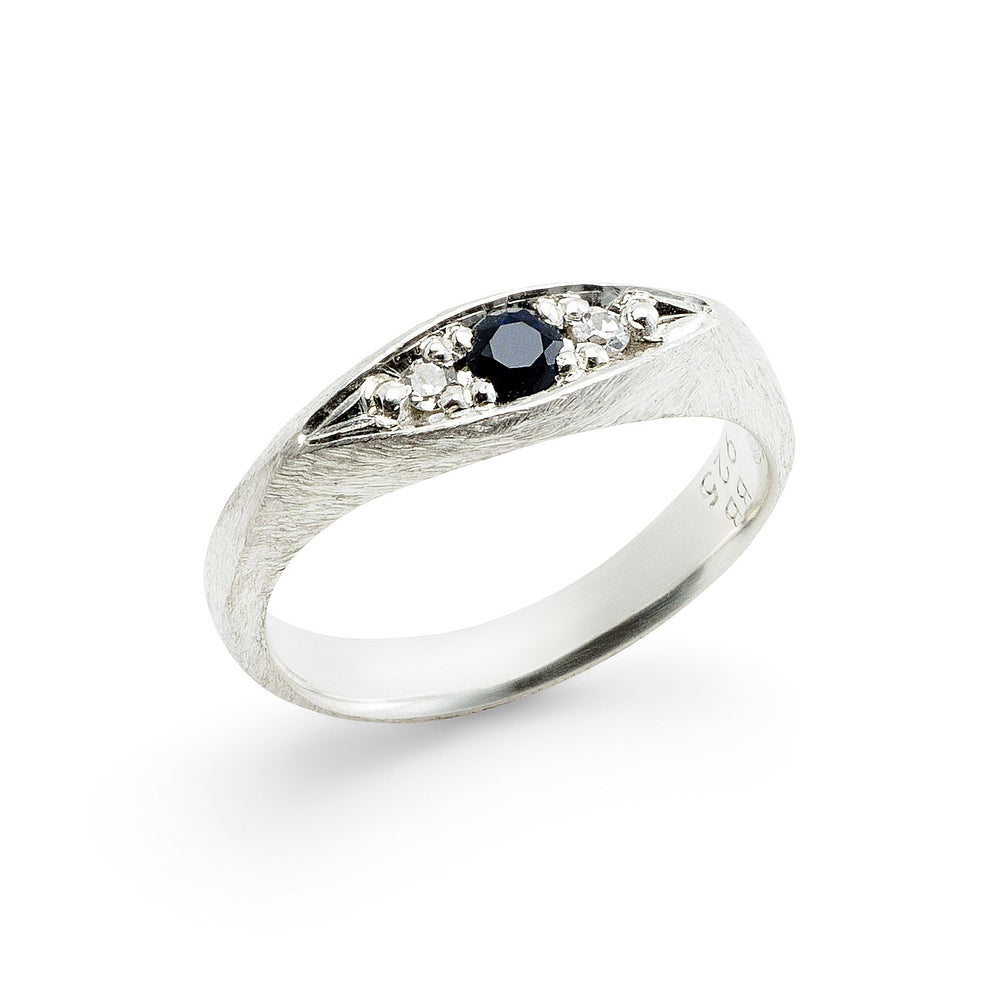 
            
                Load image into Gallery viewer, Remy Ring in sterling silver with blue sapphires and diamonds by Betsy Barron Jewellery
            
        